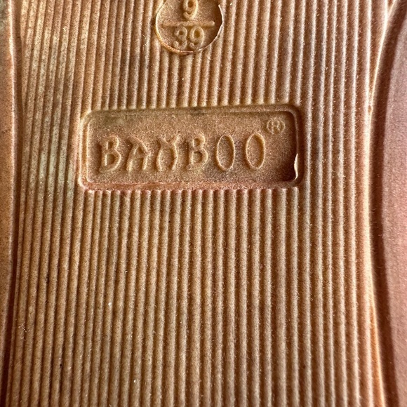 Bamboo Comfy striped slides sandals Neutral Beige and Navy - Size 9 - Picture 7 of 7